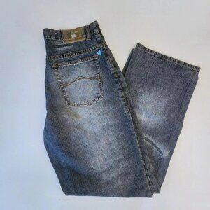Women's Denim Acid Wash 100% Cotton Straight Leg Jeans Size 34